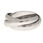 Vintage Cartier Trinity Ring in White Gold Size 50