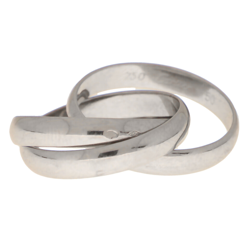 Vintage Cartier Trinity Ring in White Gold Size 50