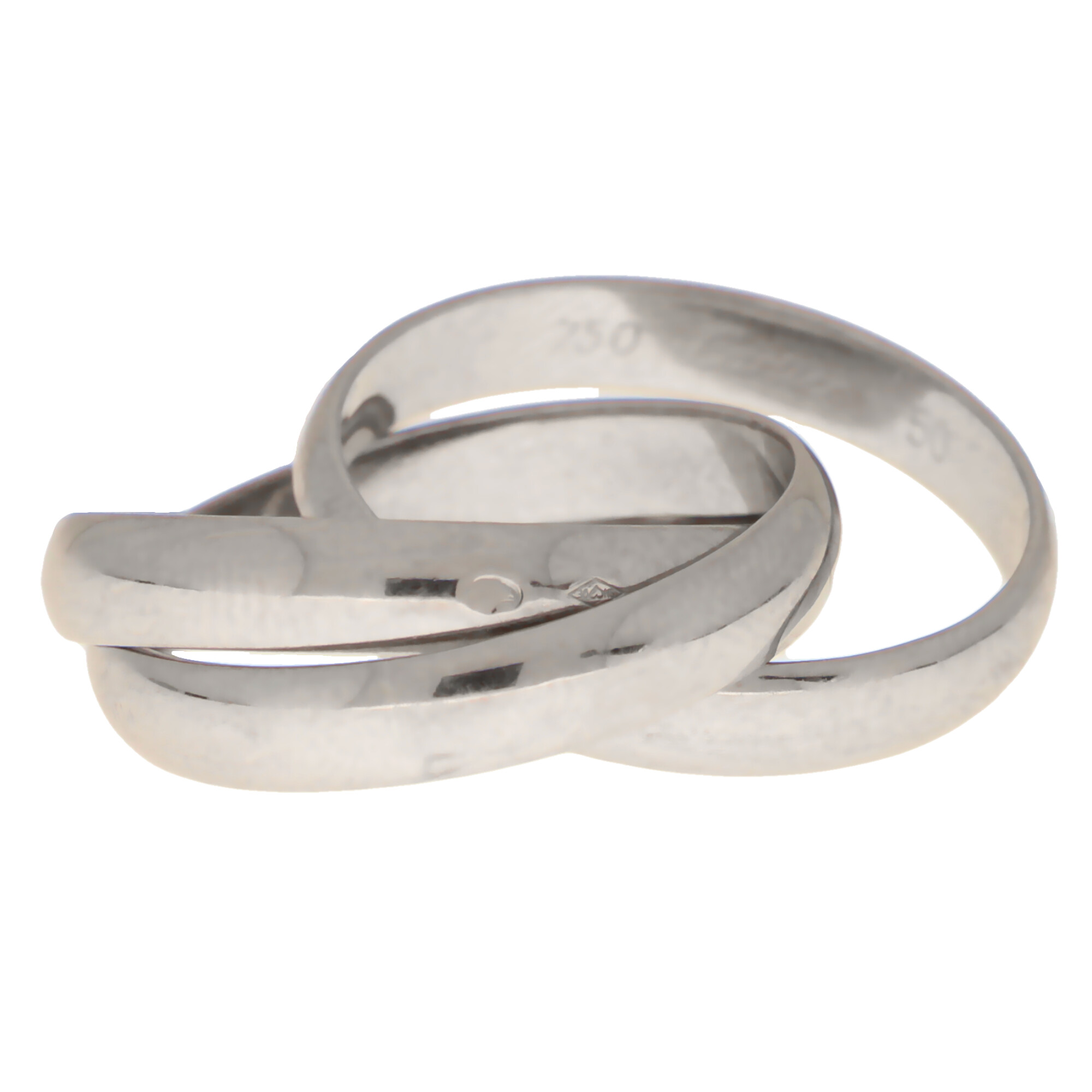 Vintage Cartier Trinity Ring in White Gold Size 50 at Susannah Lovis ...