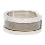 Vintage Cartier Double C Band Ring in White Gold and Rhodium