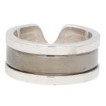 Vintage Cartier Double C Band Ring in White Gold and Rhodium