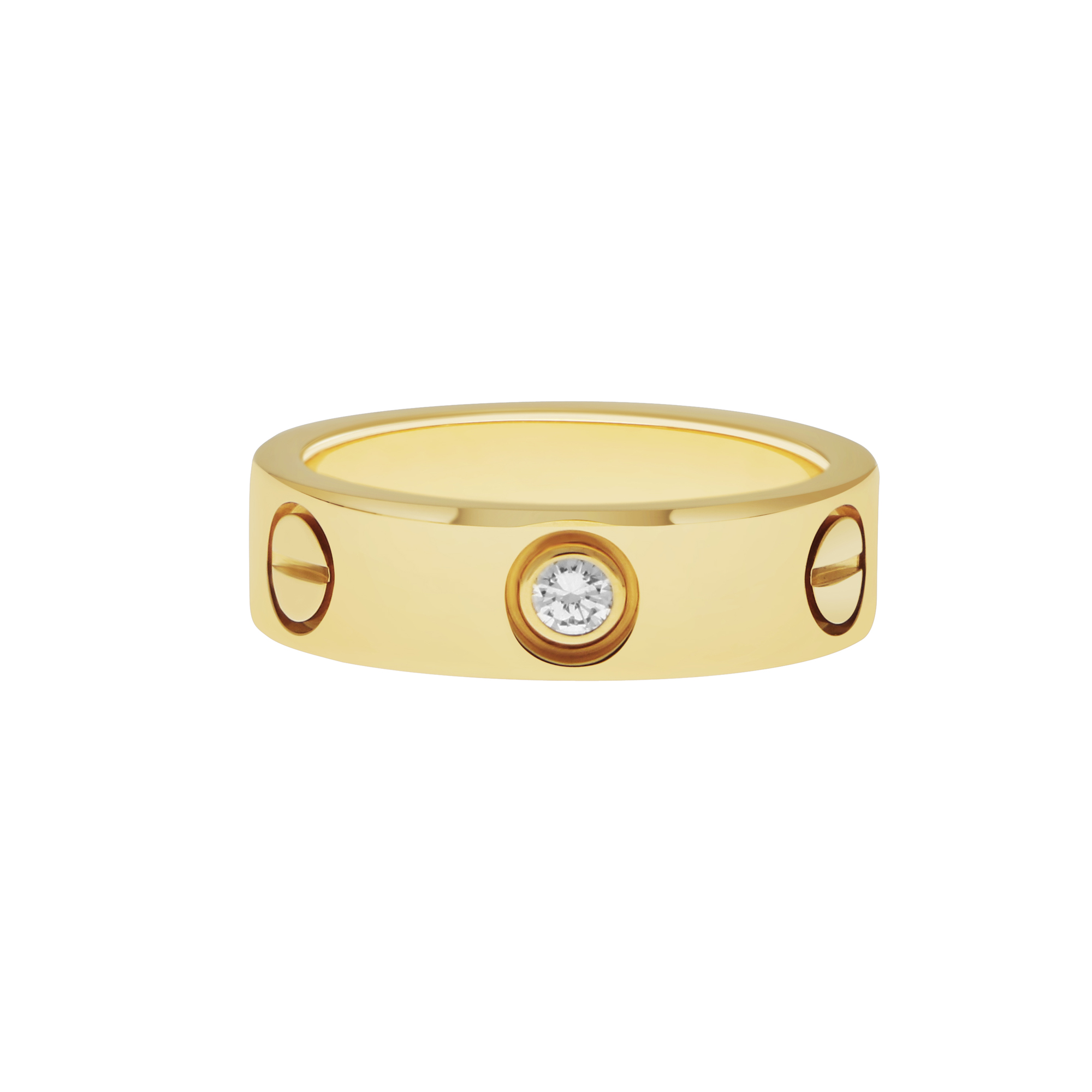 Vintage Cartier Three Diamond Love Ring in Yellow Gold Size 50 at ...