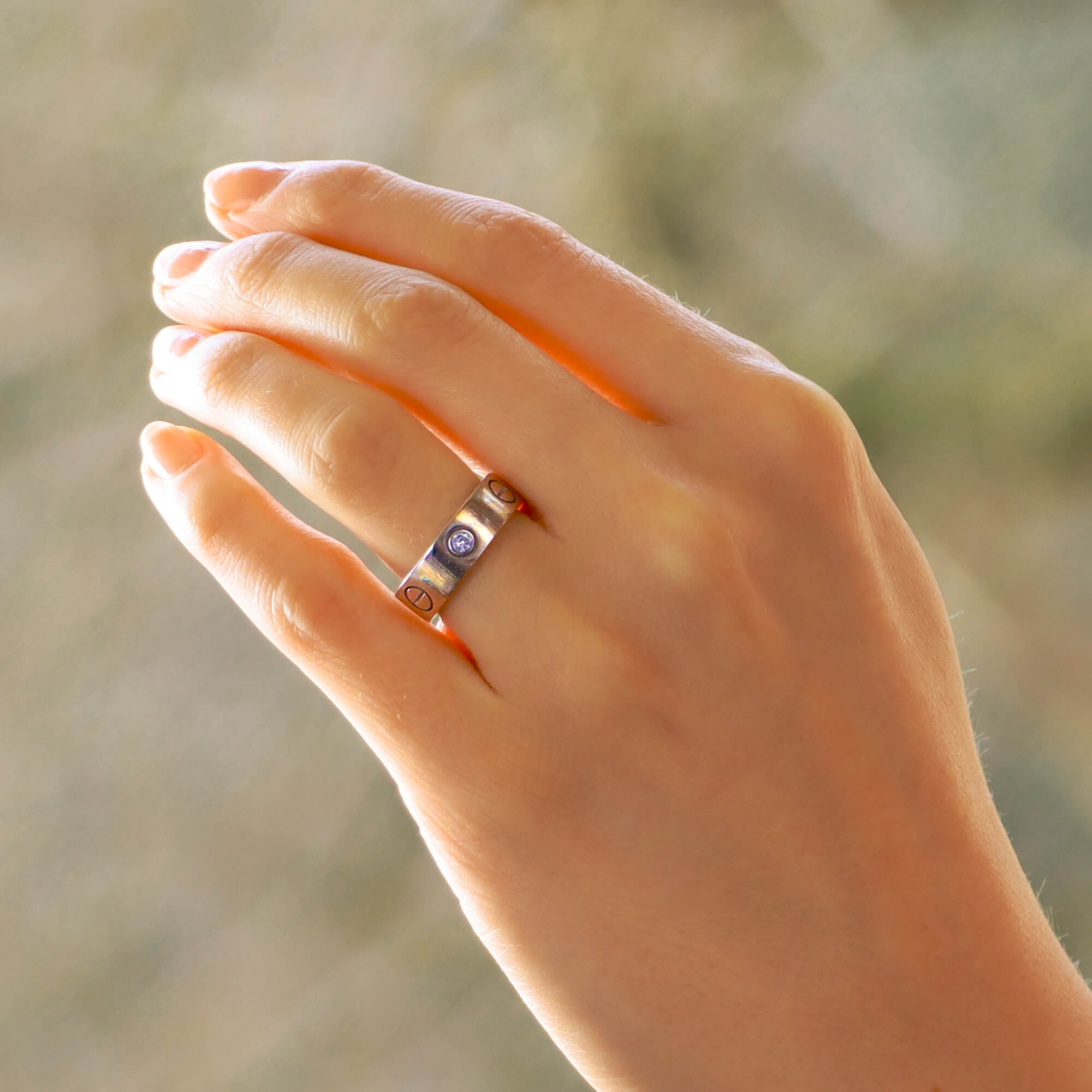 Cartier Three Diamond Love Ring in White Gold Size 48 at Susannah