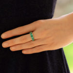 Late Victorian Emerald and Diamond Five Stone Ring