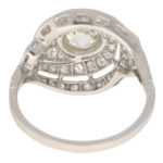 Art Deco Diamond Swirl Ring in Platinum