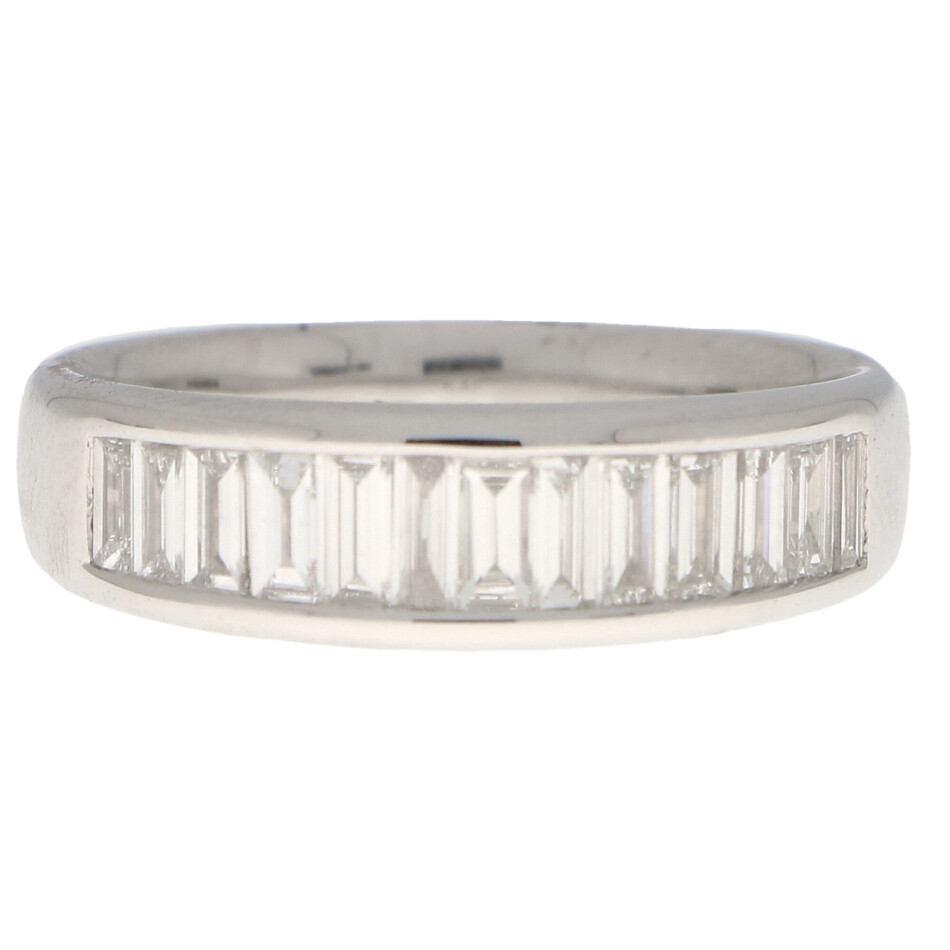 Baguette Cut Diamond Half Eternity Ring