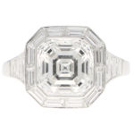 GIA Certified Art Deco Style Asscher Engagement Ring