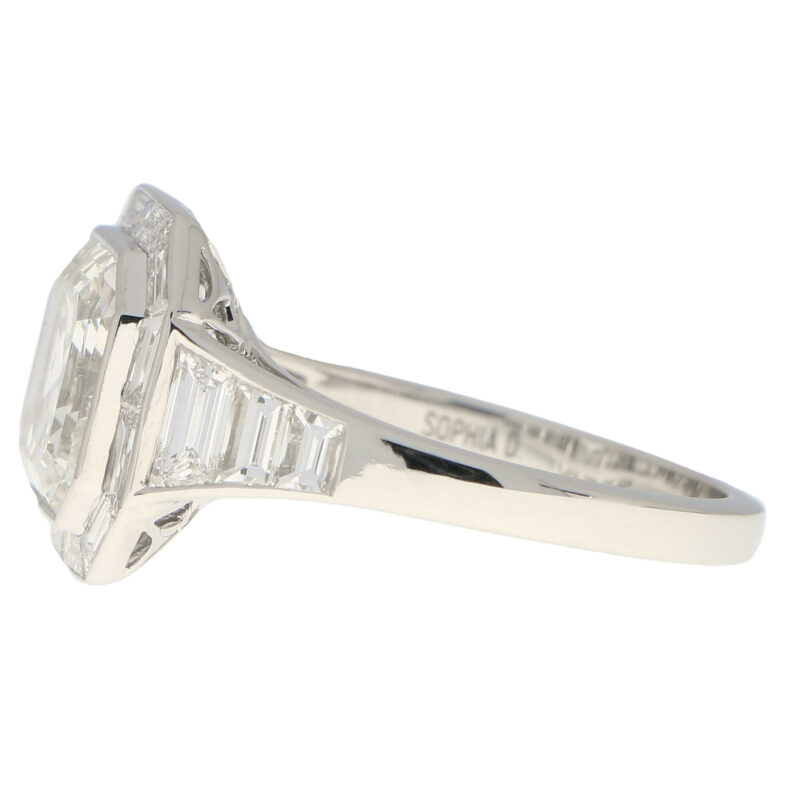 GIA Certified Art Deco Style Asscher Engagement Ring