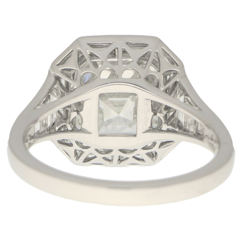 GIA Certified Art Deco Style Asscher Engagement Ring