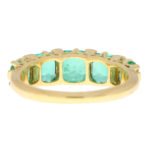 Late Victorian Emerald and Diamond Five Stone Ring