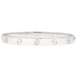 Vintage Cartier Love Bangle in White Gold Size 17