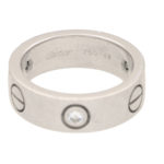 Cartier Three Diamond Love Ring in White Gold Size 48