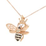 Diamond, Ruby and Mother of Pearl Queen Bee Necklace