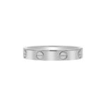 Vintage Cartier Mini Diamond Love Ring in White Gold Size 51