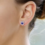 Interchangeable Ruby, Sapphire, Diamond and Pearl Stud Earrings