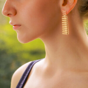 Vintage French Fan Earrings in Rose Gold