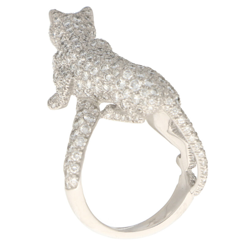 Cartier Diamond and Green Garnet Walking Panther Ring