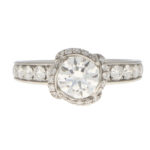 GIA Certified Vintage Fred Paris Lovers Knot Solitaire Ring GIA Certified Vintage Fred Paris Lovers Knot Solitaire Ring