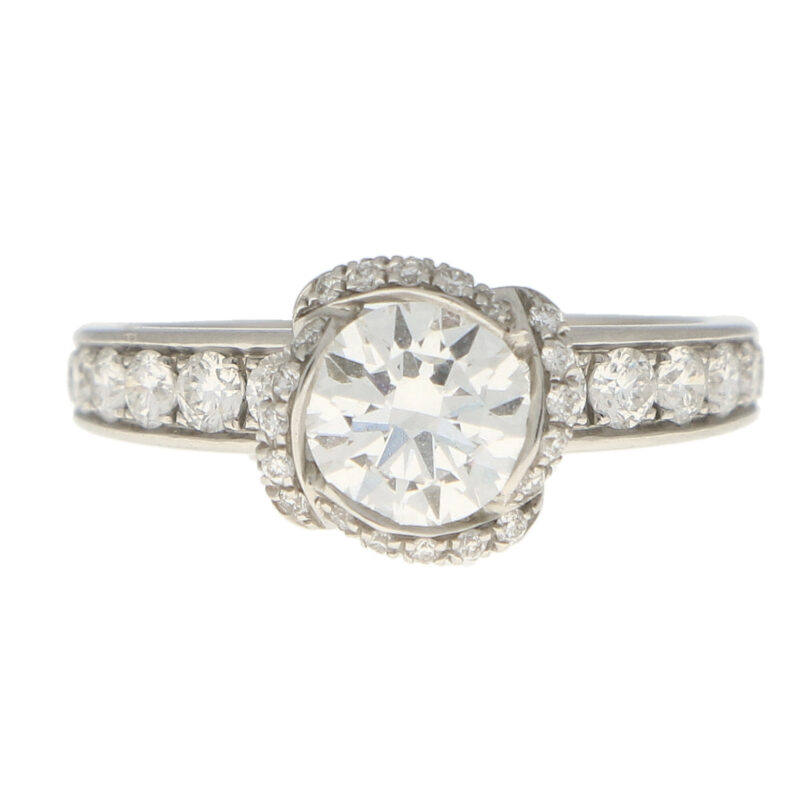 GIA Certified Vintage Fred Paris Lovers Knot Solitaire Ring