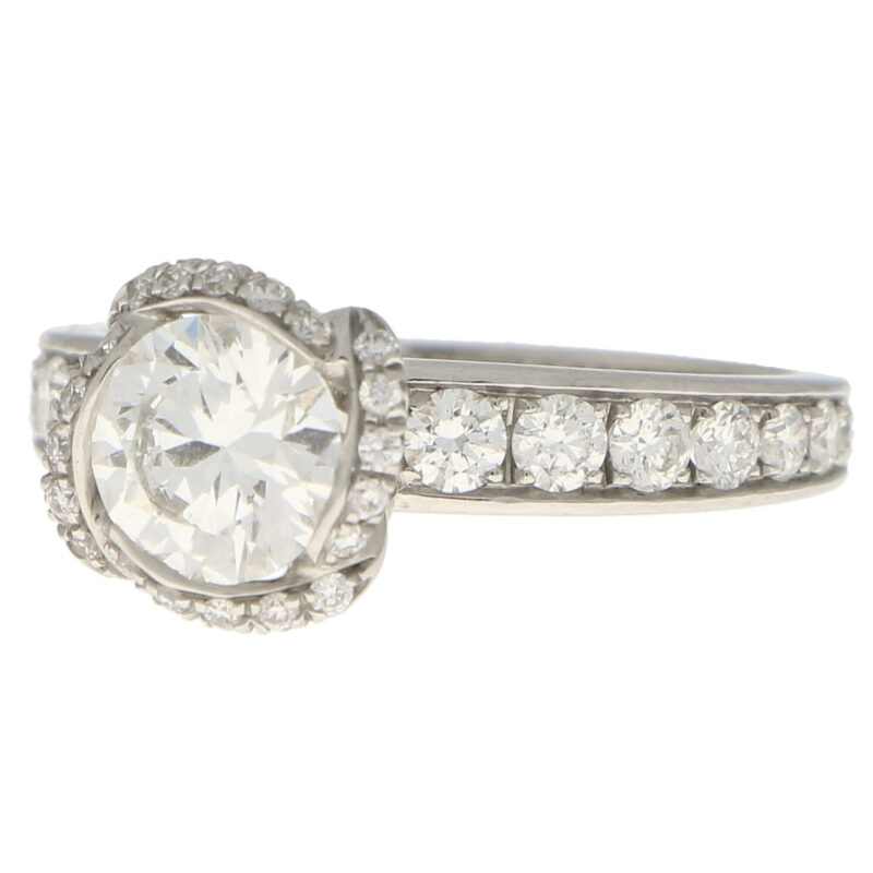 GIA Certified Vintage Fred Paris Lovers Knot Solitaire Ring