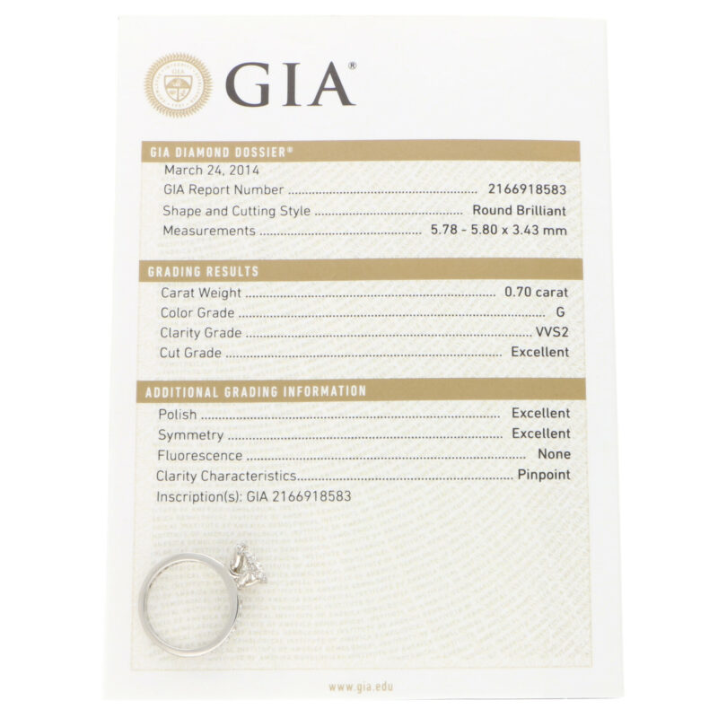 GIA Certified Vintage Fred Paris Lovers Knot Solitaire Ring