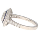 GIA Certified Sapphire and Diamond Double Target Ring