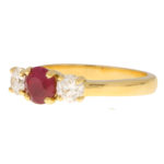 Ruby and Diamond Three Stone Ring