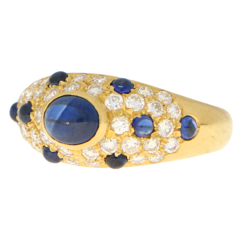 Vintage Cartier Sapphire and Diamond Dome Ring