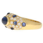 Vintage Cartier Sapphire and Diamond Dome Ring