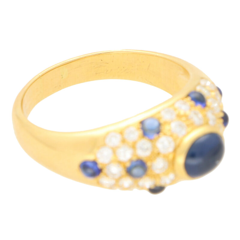 Vintage Cartier Sapphire and Diamond Dome Ring