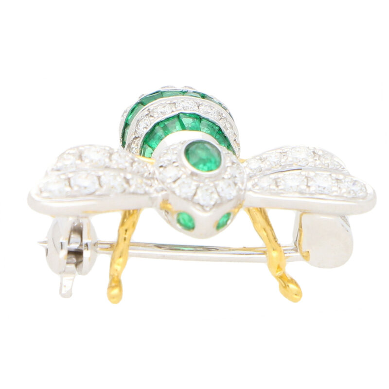 Emerald and Diamond Bee Brooch