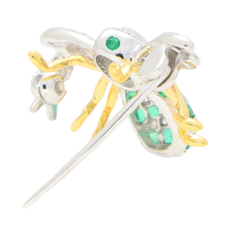 Emerald and Diamond Bee Brooch