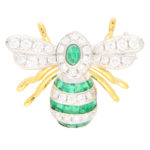 Emerald and Diamond Bee Brooch