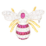 Ruby and Diamond Bee Brooch