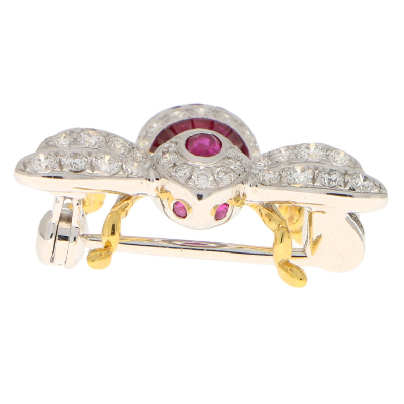 Ruby and Diamond Bee Brooch