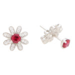 Interchangeable Ruby, Sapphire, Diamond and Pearl Stud Earrings