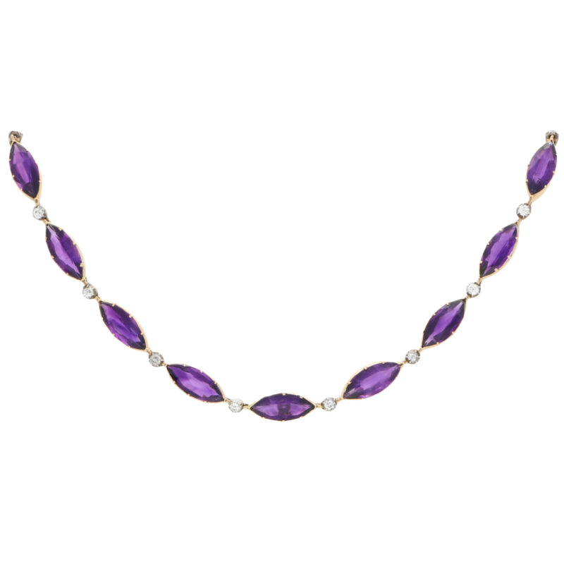 Late Victorian Amethyst and Diamond Convertible Necklace