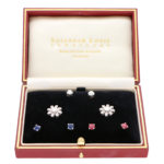 Interchangeable Ruby, Sapphire, Diamond and Pearl Stud Earrings