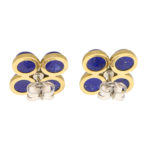 Lapis Lazuli and Diamond Clover Stud Earrings