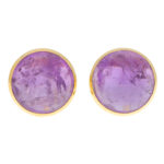 Large Purple Amethyst Dome Earrings