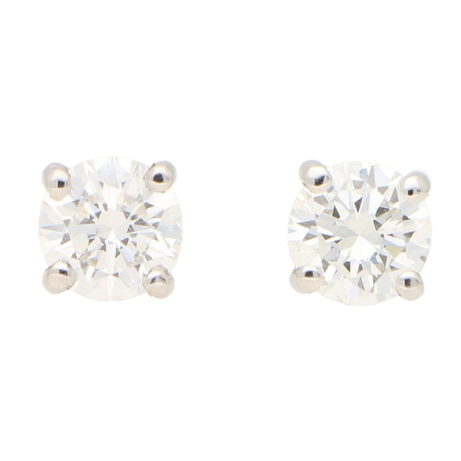 Solitaire Diamond Stud Earrings 1.20ct