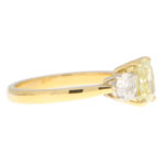 GIA Certified Fancy Yellow Diamond Three Stone Ring