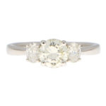 Pale Yellow Diamond Three Stone Ring