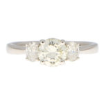 Pale Yellow Diamond Three Stone Ring