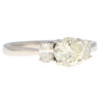 Pale Yellow Diamond Three Stone Ring