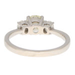 Pale Yellow Diamond Three Stone Ring