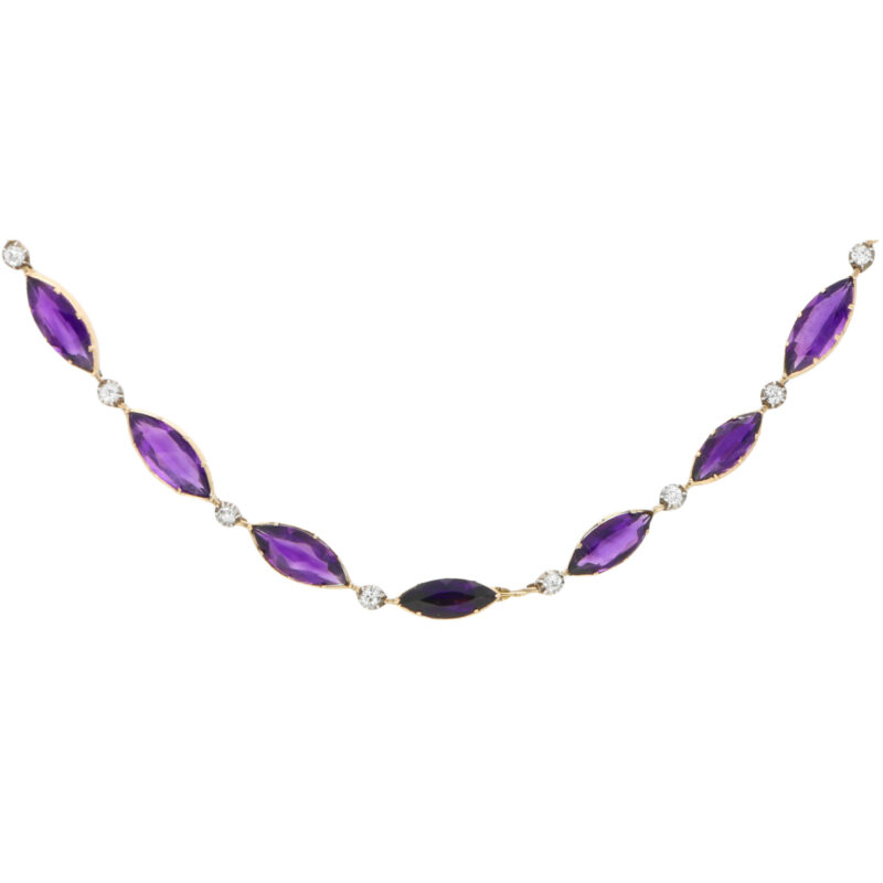 Late Victorian Amethyst and Diamond Convertible Necklace