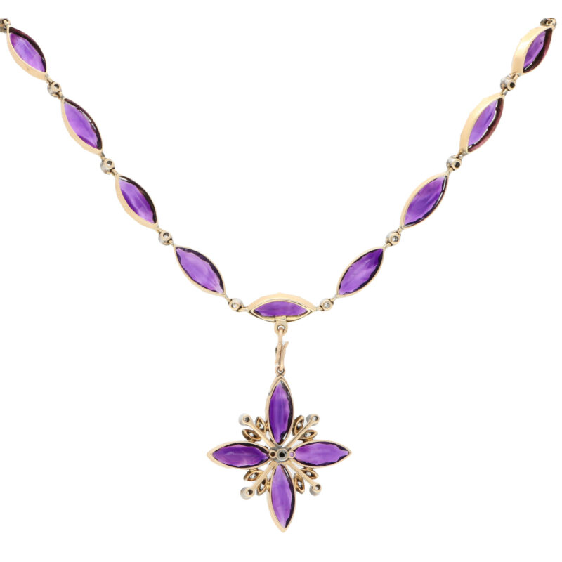 Late Victorian Amethyst and Diamond Convertible Necklace