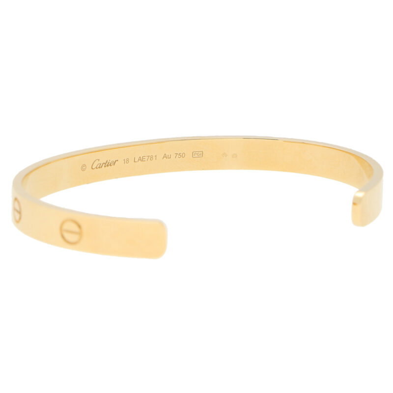 Vintage Cartier LOVE U Bangle in Yellow Gold Size 18