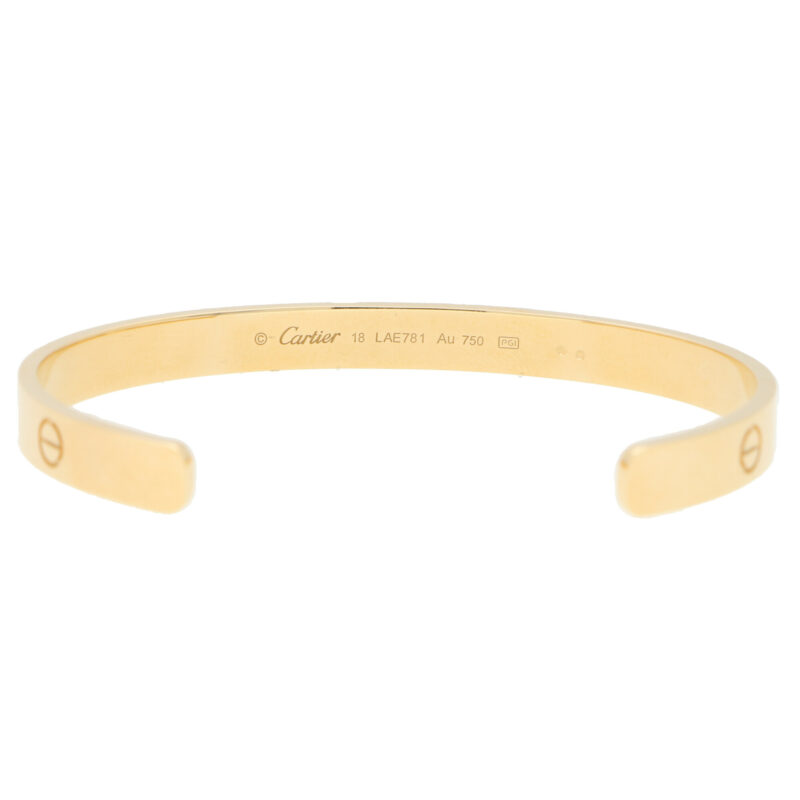 Vintage Cartier LOVE U Bangle in Yellow Gold Size 18